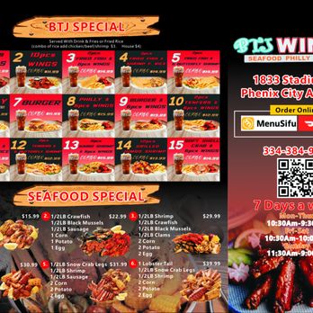 BTJ Wings - the menu of the restaurant - Chicken Wings Near Me - Phenix City, Alabama