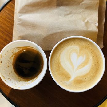 Boxx Coffee Roasters - Coffee latte and a quad (excuse the quad messiness but deliciousness has no shame) - Coffee Roasteries Near Me - Los Angeles, California