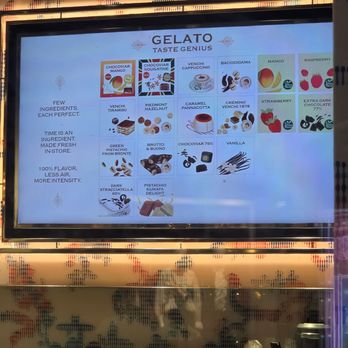 Venchi - Gelato flavors menu Sept 2026 - Gelato Near Me - Glendale, California
