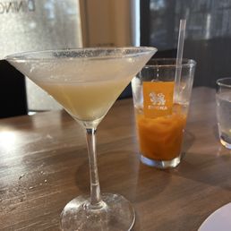 I couldn't wait before the picture. Key Lime martini and Thai tea. Yummy! I couldn't wait before the picture. Key Lime martini and Thai tea. Yummy!