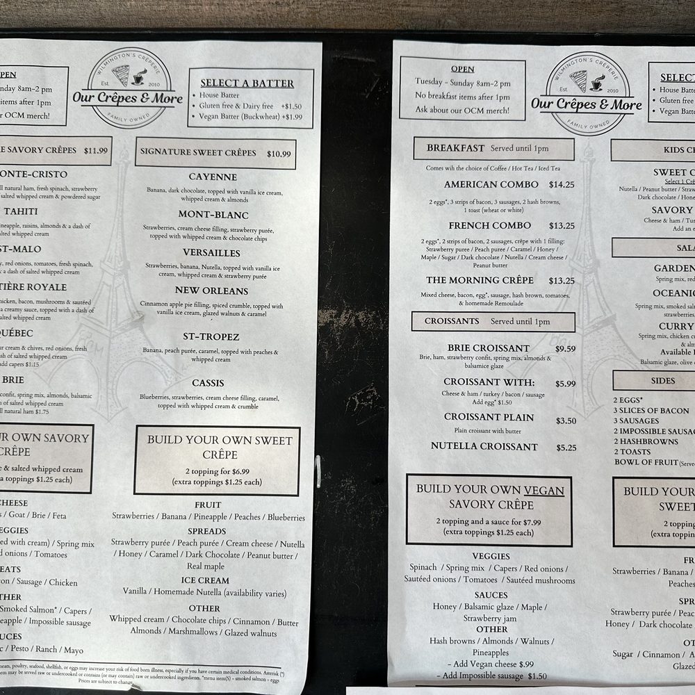 Our Crepes & More - Menu - Creperies Near Me - Wilmington, North Carolina Our Crepes & More - Menu - Creperies Near Me - Wilmington, North Carolina