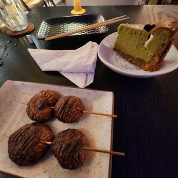 Enso Izakaya - Shitake mushrooms and matcha cheesecake. - Izakaya Near Me - Avondale Estates, Georgia