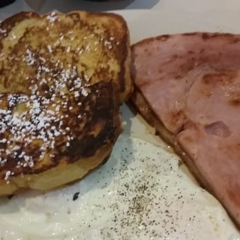 Recipe Box Brunch Hub - Stuffed Breakfast includes French Toast stuffed with apricot preserves and cream cheese, two eggs and ham - American Near Me - Brandon, Florida Recipe Box Brunch Hub - Stuffed Breakfast includes French Toast stuffed with apricot preserves and cream cheese, two eggs and ham - American Near Me - Brandon, Florida