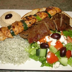 Mediterranean Cafe - Chicken Kabob, Gyros, & Hummus Combo Plate