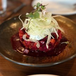 Roasted beet salad, fennel slaw