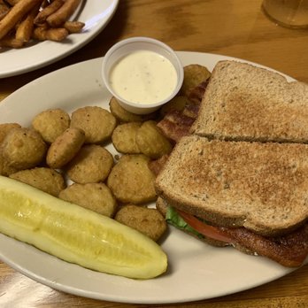 Harriette's Restaurant - BLT with fried pickles. - Breakfast & Brunch Near Me - Key Largo, Florida Harriette's Restaurant - BLT with fried pickles. - Breakfast & Brunch Near Me - Key Largo, Florida
