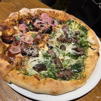 California Pizza Kitchen - Pizza half-half (+$2.50) - burnt ends and carne asada - New American Near Me - Gaithersburg, Maryland California Pizza Kitchen - Pizza half-half (+$2.50) - burnt ends and carne asada - New American Near Me - Gaithersburg, Maryland