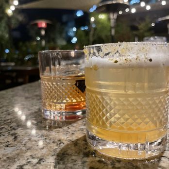 Buck & Rider - Casamigos Repo Old Fashioned (left) and Golden Hour (right) - Seafood Near Me - Phoenix, Arizona Buck & Rider - Casamigos Repo Old Fashioned (left) and Golden Hour (right) - Seafood Near Me - Phoenix, Arizona