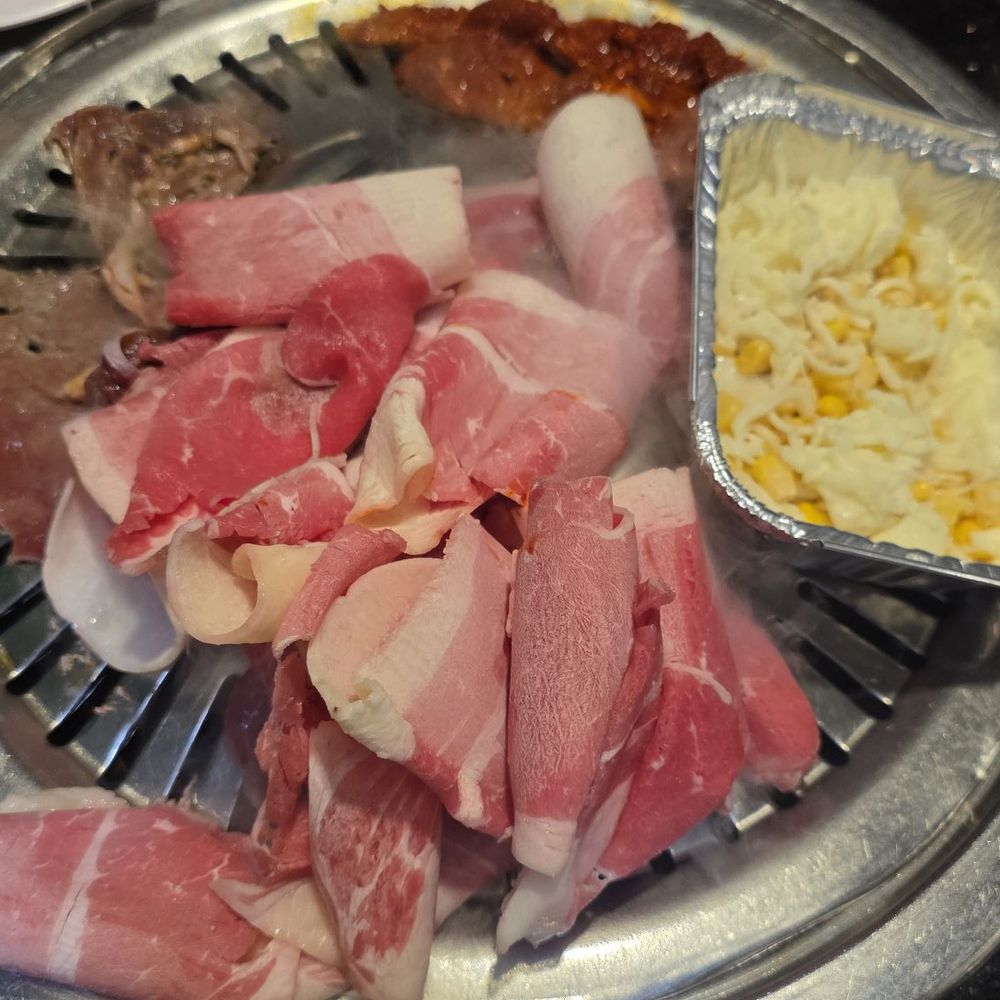 Beef brisket corn cheese spicy pork