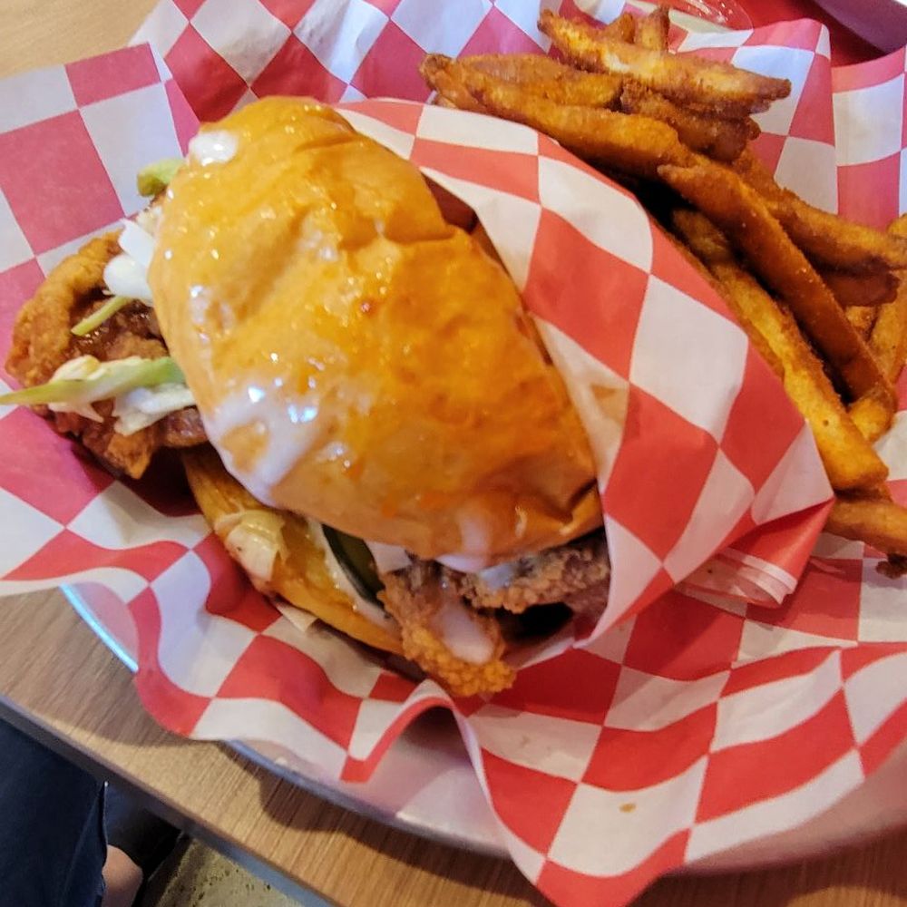 Mighty Chick Sando - Bbq soy garlic sando w/ Nashville fries - Chicken Wings Near Me - Bedford, Texas