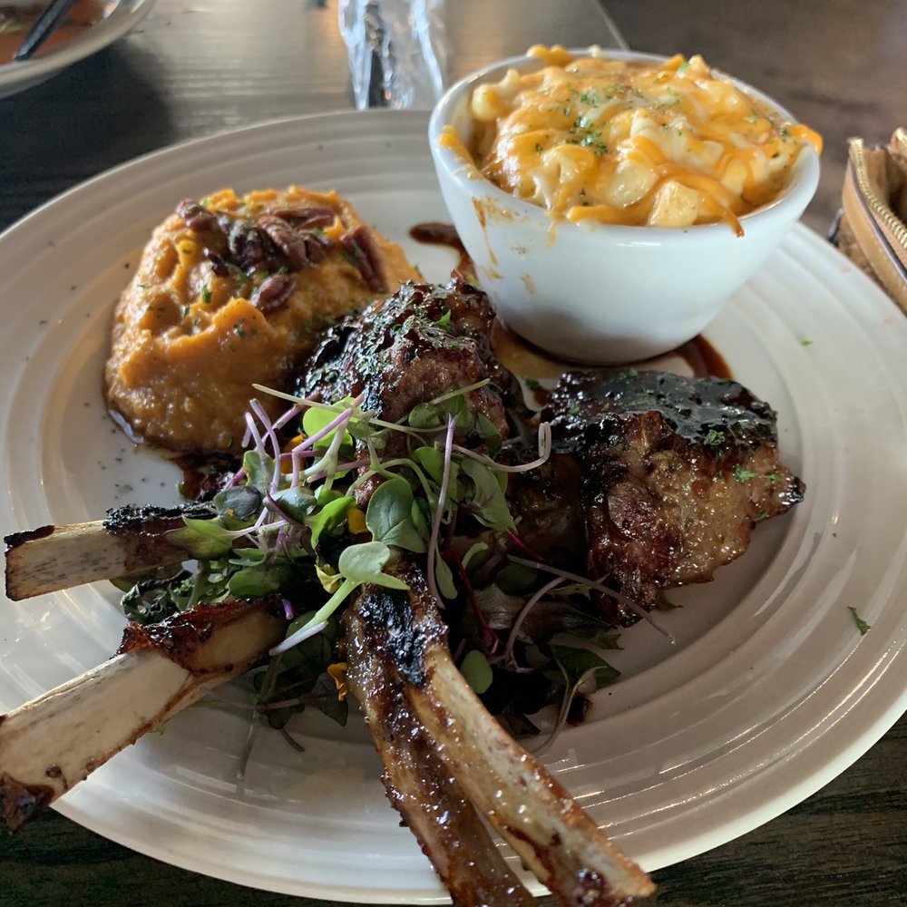 Nouveau Bar & Grill - Jonesboro - Lamb Chops w/ Mac n cheese and sweet potatoes - Bars Near Me - Jonesboro, Georgia Nouveau Bar & Grill - Jonesboro - Lamb Chops w/ Mac n cheese and sweet potatoes - Bars Near Me - Jonesboro, Georgia