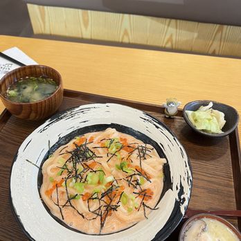 Tendon Kohaku - Mentaiko (Spicy Cod Roe ) Cream and Ikura Udon Set $24.95 - Japanese Near Me - Bellevue, Washington Tendon Kohaku - Mentaiko (Spicy Cod Roe ) Cream and Ikura Udon Set $24.95 - Japanese Near Me - Bellevue, Washington
