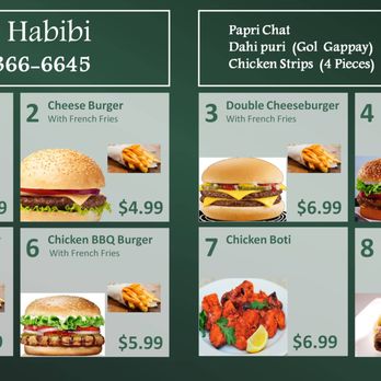 Cafe Habibi - a menu for a fast food restaurant - Halal Near Me - Houston, Texas