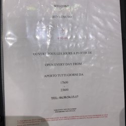 Stone Bar - Menu