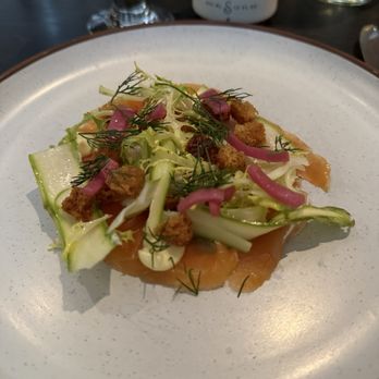 Trestle - Cured salmon salad. April 26' super salty - New American Near Me - San Francisco, California Trestle - Cured salmon salad. April 26' super salty - New American Near Me - San Francisco, California