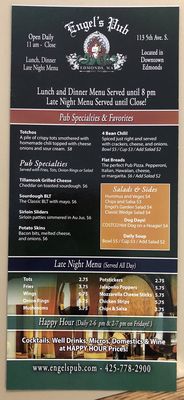 Menu photo 8 Engels Pub Edmonds, WA Menu photo 8 Engels Pub Edmonds, WA