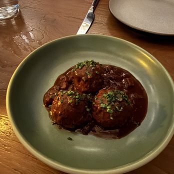 Broken Spanish Comedor - Albondigas duck meatballs, bacon, chipotle, nopales - New Mexican Cuisine Near Me - Los Angeles, California Broken Spanish Comedor - Albondigas duck meatballs, bacon, chipotle, nopales - New Mexican Cuisine Near Me - Los Angeles, California