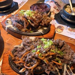 Top: B1. B.B.Q. Beef Rib / Galbi and bottom: bulgolgi Top: B1. B.B.Q. Beef Rib / Galbi and bottom: bulgolgi