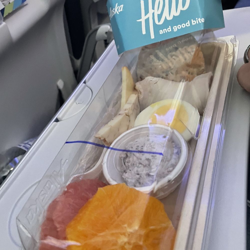 Alaska Airlines - Morning Protein Platter with Rhubarb Chia Pudding ($10.50) - Airlines Near Me - Columbus, Ohio Alaska Airlines - Morning Protein Platter with Rhubarb Chia Pudding ($10.50) - Airlines Near Me - Columbus, Ohio