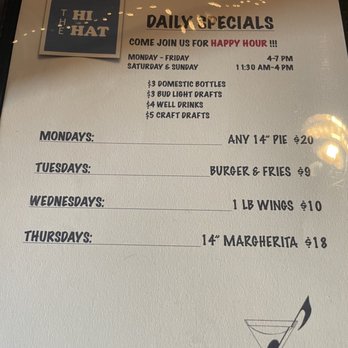 The Hi-Hat - Happy hour and weekly specials - Bars Near Me - St. Louis, Missouri The Hi-Hat - Happy hour and weekly specials - Bars Near Me - St. Louis, Missouri