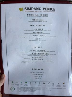 Menu photo 3 Simpang Venice Venice, CA