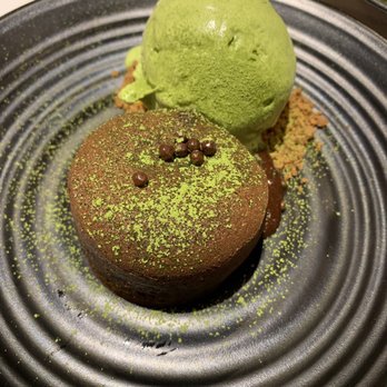 Spot Dessert Bar - Green tea lava chocolate cake with green tea ice cream... they forgot the cookie on the of the ice cream! - Desserts Near Me - Flushing, New York Spot Dessert Bar - Green tea lava chocolate cake with green tea ice cream... they forgot the cookie on the of the ice cream! - Desserts Near Me - Flushing, New York