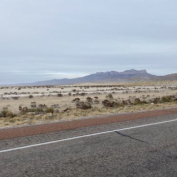 Guadalupe Mountains National Park - Drive by photo of the white sand beyond the Guadalupe Mountains 11/21/21 - Parks Near Me - Salt Flat, Texas