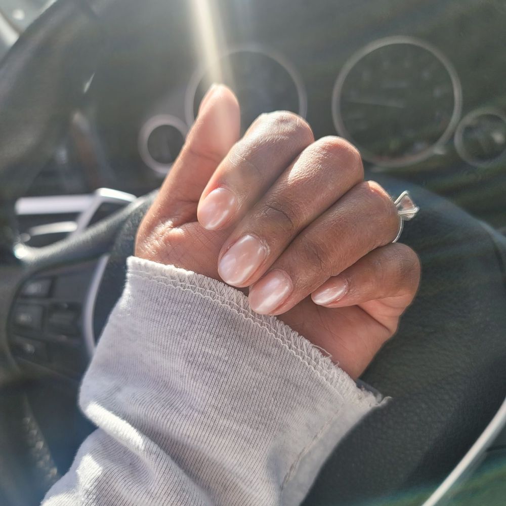 Sen Nails - Chrome dip on natural nails - Nail Salons Near Me - Brentwood, California