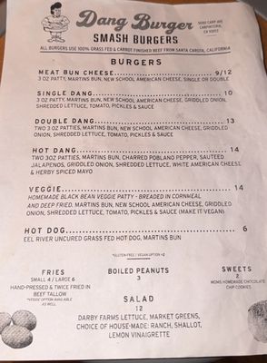 Menu photo 1 Dang Burger Carpinteria, CA