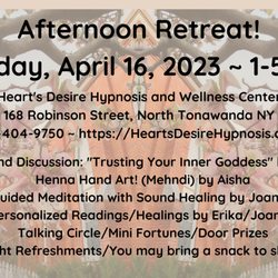 Heart's Desire Hypnosis and Wellness Center - Afternoon Retreat!