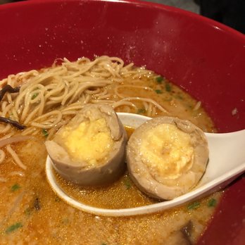 Ippudo San Francisco - Close up of the soft boiled egg - Ramen Near Me - San Francisco, California Ippudo San Francisco - Close up of the soft boiled egg - Ramen Near Me - San Francisco, California
