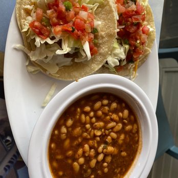 Wahoo's Fish Tacos - 2 Taco Entree Double Spicy Cajun White Beans - Mexican Near Me - Encinitas, California