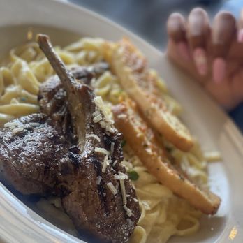 The Olive Restobar - Lamb chop Grilled Lamb Chops with Fettuccini Alfredo - Mediterranean Near Me - Downey, California The Olive Restobar - Lamb chop Grilled Lamb Chops with Fettuccini Alfredo - Mediterranean Near Me - Downey, California