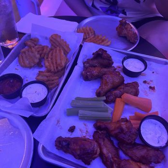 The First Amendment a Pizza Joint - Sweet chili wings, BBQ wings, fries, and homemade ranch dressing - Pizza Near Me - Claremont, California