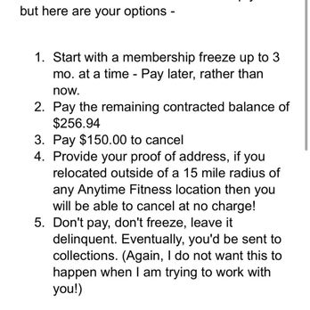 Anytime Fitness - Again Amanda replies without answering my direct question. Nothing in contract to show I will be charged a fee for canceling. - Gyms Near Me - Poway, California