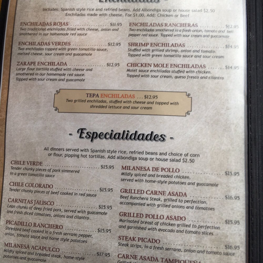 El Zarape - Menu - Mexican Near Me - Cypress, California El Zarape - Menu - Mexican Near Me - Cypress, California