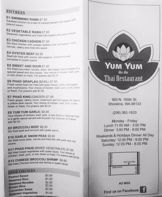Menu photo 8 Yum Yum Thai Shoreline, WA Menu photo 8 Yum Yum Thai Shoreline, WA