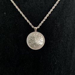 De Bears Jewelry - Custom made tree of life, with sun and moon, wolves and border in white gold by DeBears