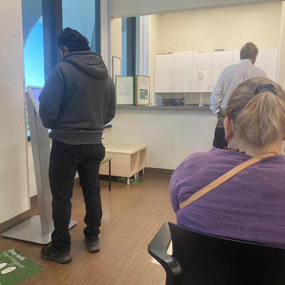 Quest Diagnostics - Checking in, no person at the appointment desk. - Laboratory Testing Near Me - Laguna Hills, California Quest Diagnostics - Checking in, no person at the appointment desk. - Laboratory Testing Near Me - Laguna Hills, California