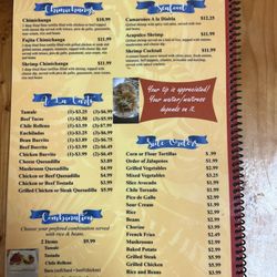 El Corral - Chimichangas, Seafood, A La Carte, Side Orders, Combination.