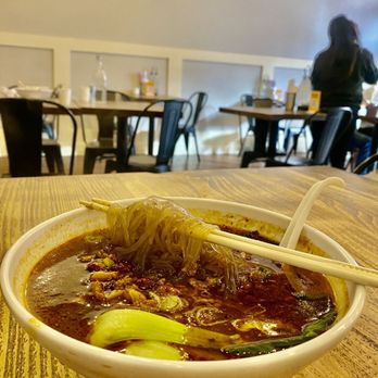 Julie’s Noodle - Hot and sour rice noodle soup with ground pork (14.50) - Noodles Near Me - Fremont, California Julie’s Noodle - Hot and sour rice noodle soup with ground pork (14.50) - Noodles Near Me - Fremont, California