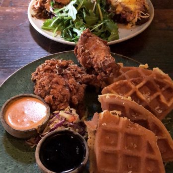 Tigerlily - Tikka masala fried chicken and waffle and aloo tiki pulled pork benedict - Indian Near Me - Berkeley, California Tigerlily - Tikka masala fried chicken and waffle and aloo tiki pulled pork benedict - Indian Near Me - Berkeley, California