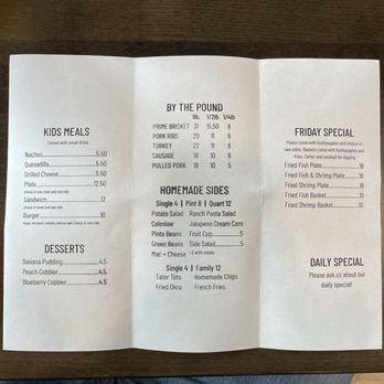 Rabel’s Roadhaus BBQ - Kids Meals - By the Pound - Desserts & More - Barbeque Near Me - La Vernia, Texas