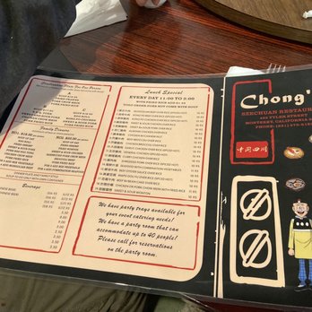 Chong's Szechwan Restaurant - Chinese Near Me - Monterey, California