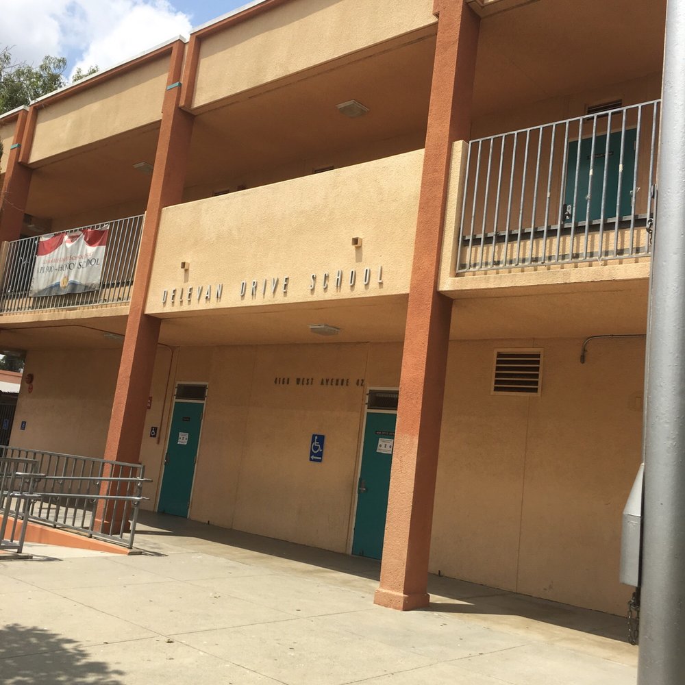Delevan Drive Elementary School - In front near the Flag staff - Elementary Schools Near Me - Los Angeles, California