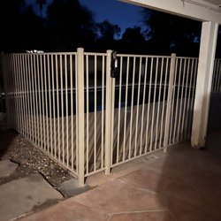 Ace Fence Co - kid safe locking gate with a key and he recommended the change in the door swing direction which is so much more convenient that the old fen