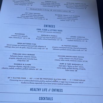 Coasterra - Menu3 - Mexican Near Me - San Diego, California
