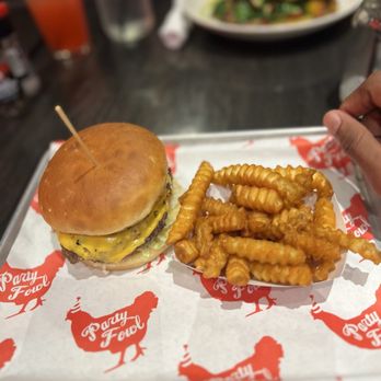 Party Fowl - Double Smashed cheeseburger - Southern Near Me - Nashville, Tennessee Party Fowl - Double Smashed cheeseburger - Southern Near Me - Nashville, Tennessee