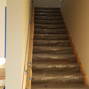 Pro Performance Painting - Stairway and Wall color transition progress - Painters Near Me Pro Performance Painting - Stairway and Wall color transition progress - Painters Near Me