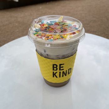 La La Land - Rainbow latte (la la latte with fruity pebbles on top) - Coffee & Tea Near Me - Addison, Texas La La Land - Rainbow latte (la la latte with fruity pebbles on top) - Coffee & Tea Near Me - Addison, Texas